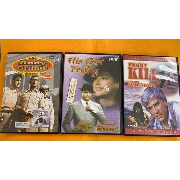 "The Andy Griffith Show" & "His Girl Friday" & "Product To Kill" 3-DVD - Picture 1 of 5